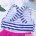 dPois Kids Girls' Striped Tankini Set Swimwear Bathing Suit Criss Cross Back Crop Top with Bottoms 2Pcs Swimsuit B07HH9Y68D